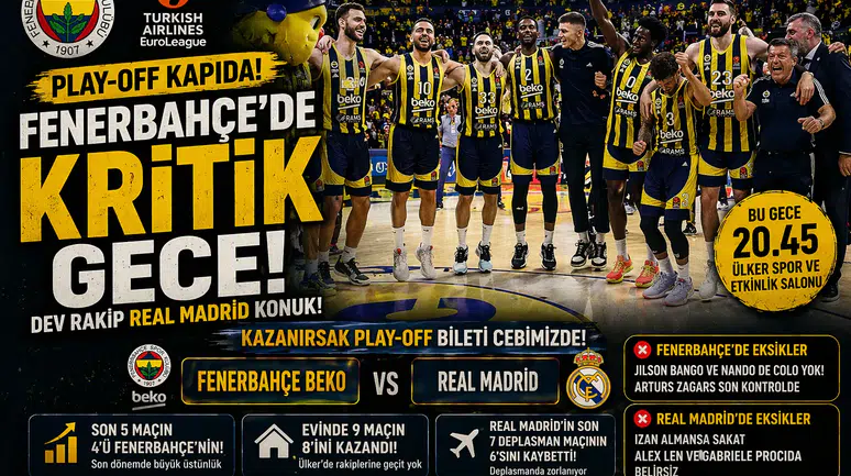 Fenerbahçe'de dev randevu! Real Madrid karşısında hedef play-off biletini garantilemek
